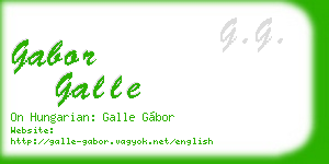 gabor galle business card